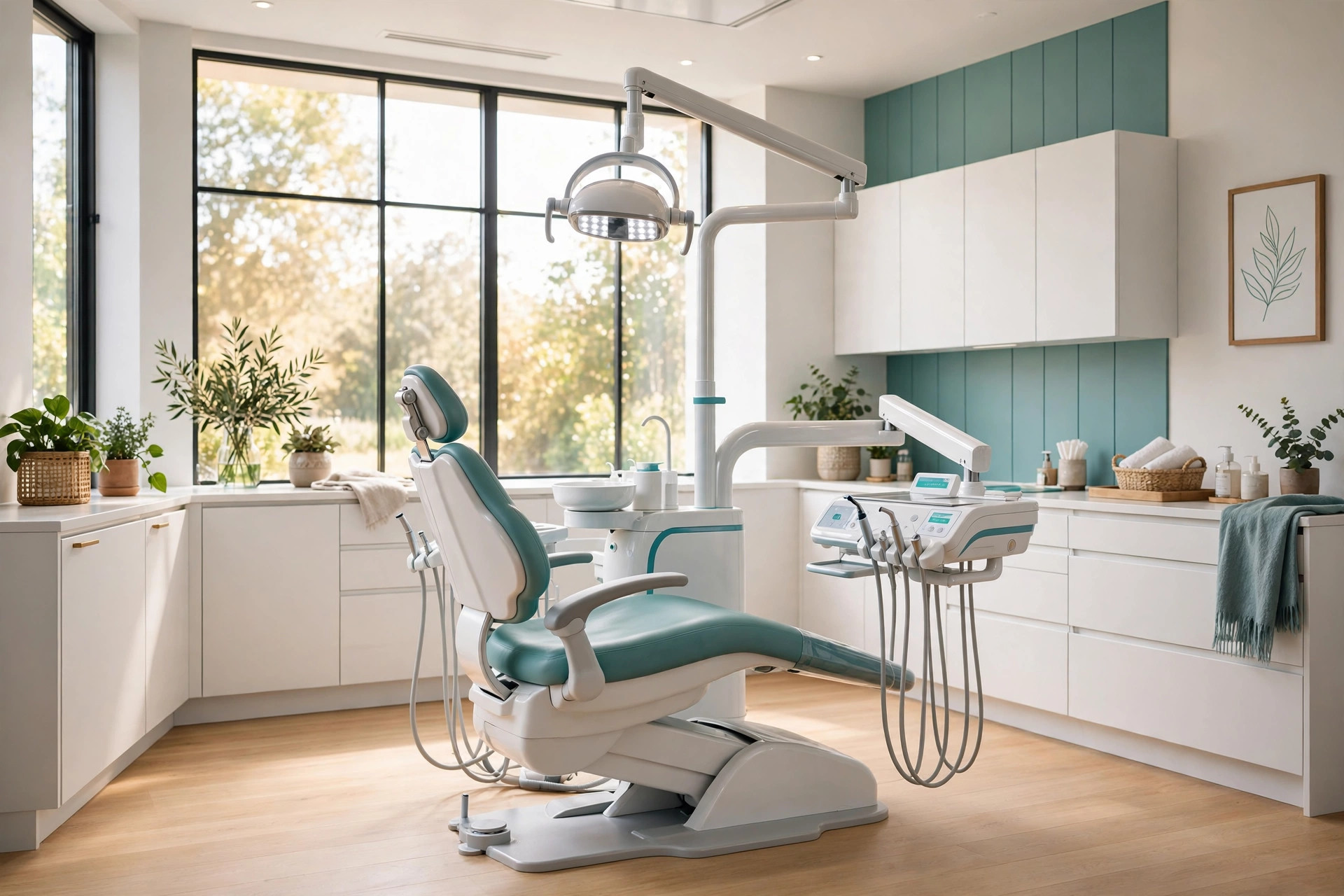 Bright, modern treatment room at Karama Dental Family Practice